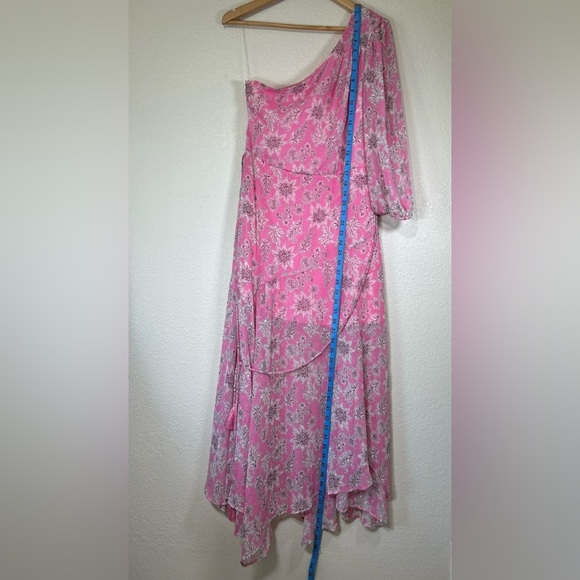 Taylor Pink One Shoulder Puff Sleeve Sundress - Picture 8 of 8